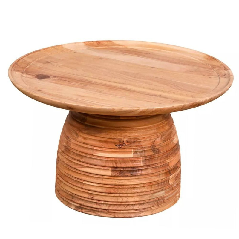 Phoebe Round Natural Acacia Wood Coffee Table - Coffee Table - Lighting.co.za