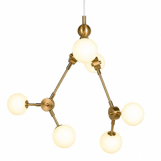 Pisa Brass And White Glass Molecule Pendant Light - Pendant Light - Lighting.co.za
