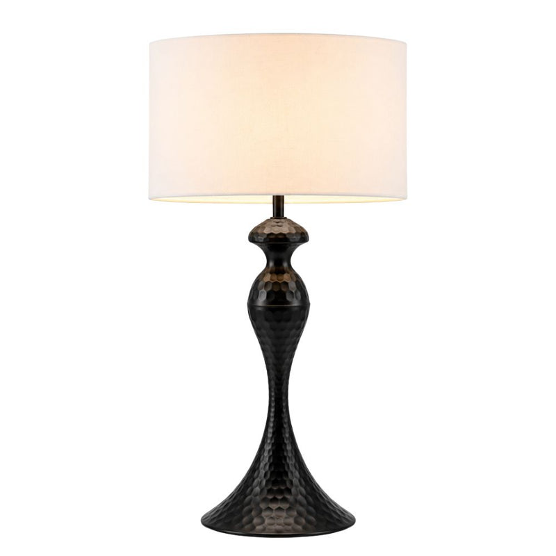 Portia Gold or Black Beaten Metal Table Lamp