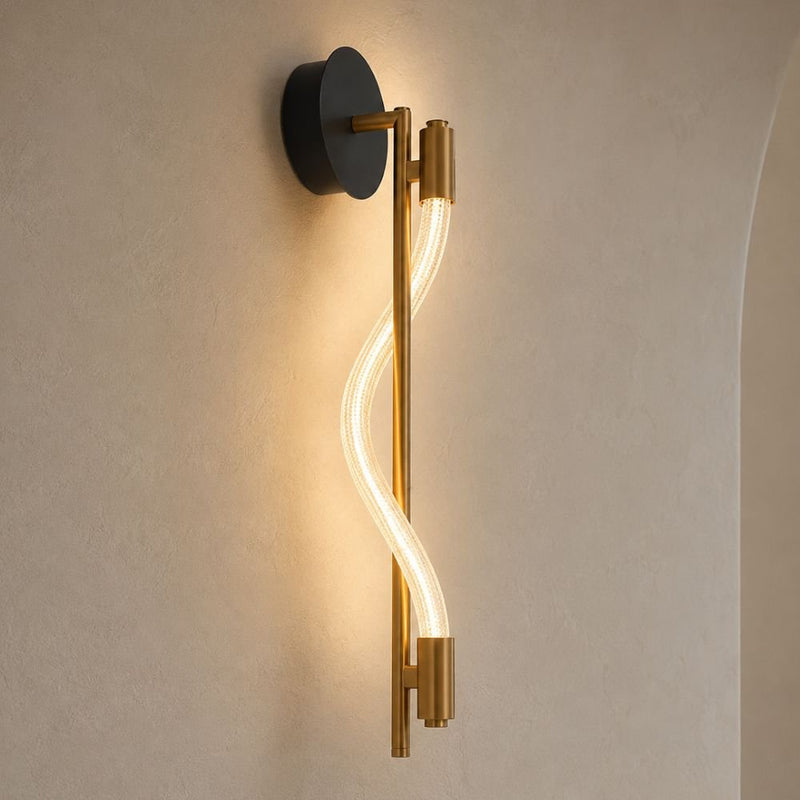 Pulse Gold with White Rope LED Wall Light - Indoor Wall Light - Lighting.co.za