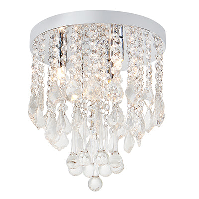 Lumia Chrome and Clear Crystal Glass Ceiling Light - Lighting.co.za