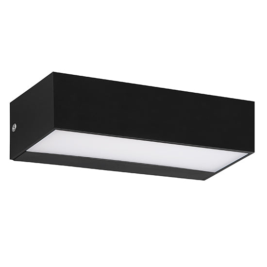 Onyx Black Rectangular Up Down 9W LED Outdoor Wall Light