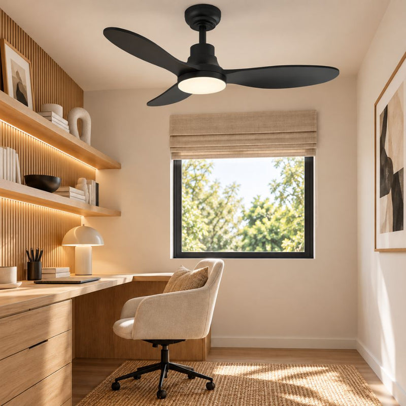 Reign 3 Blade Black or White CCT LED Ceiling Fan - Ceiling Fan - Lighting.co.za