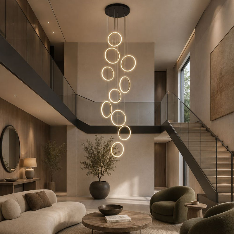 Ringfall Black Double Volume LED Cluster Pendant Light - Pendant Light - Lighting.co.za