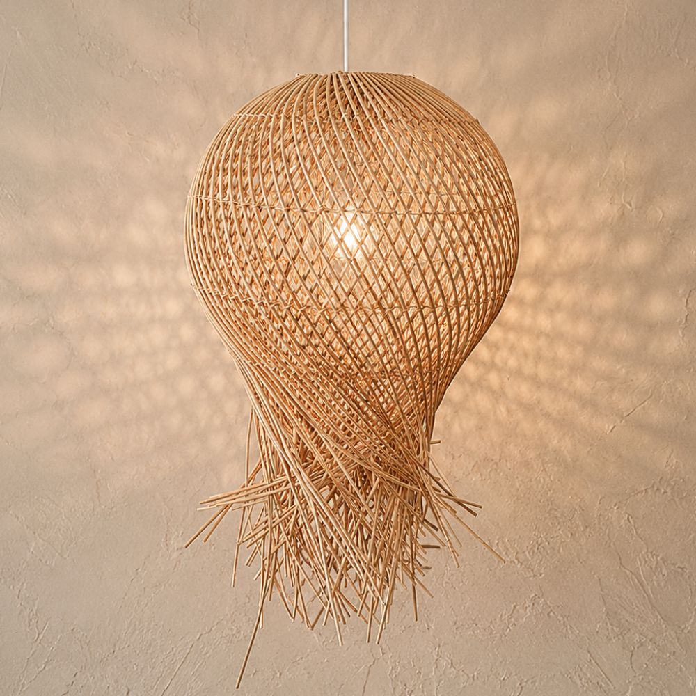 Rollo Natural Rattan Pendant Light