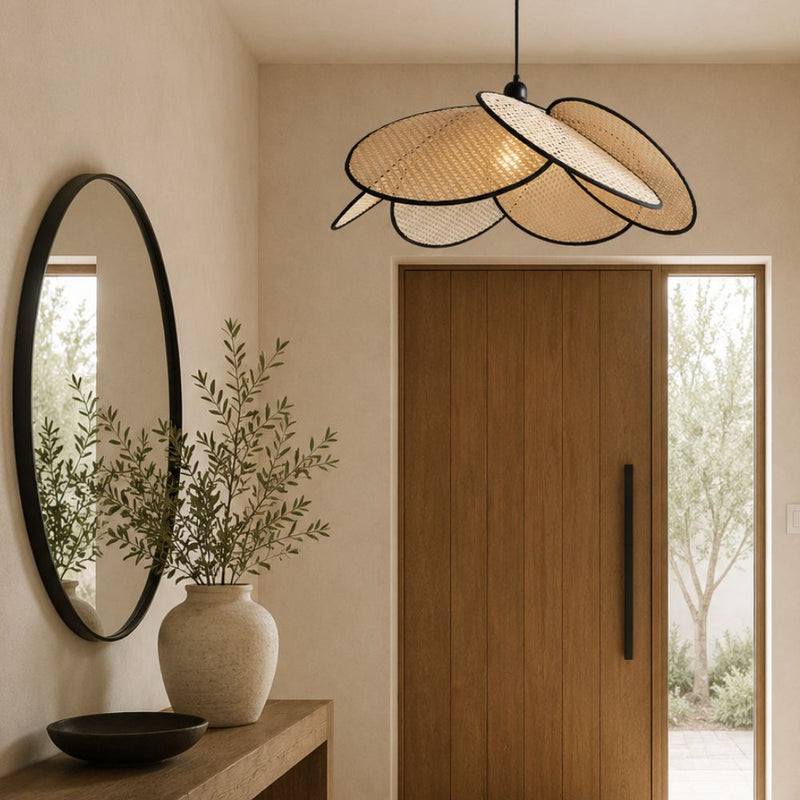 Rotterdam Dutch Rattan Cane Shade Pendant Light 2 Sizes - Pendant Light - Lighting.co.za