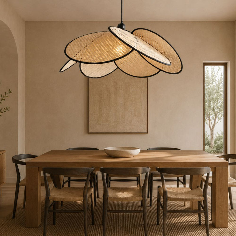 Rotterdam Dutch Rattan Cane Shade Pendant Light 2 Sizes - Pendant Light - Lighting.co.za