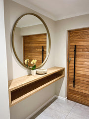 Bethany Gold or Black Round Wall Mirror 3 Sizes - Lighting.co.za