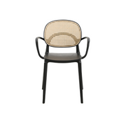 Rush Black and Natural Rattan Dining Chair - Lighting.co.za