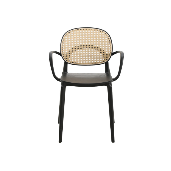 Rush Black and Natural Rattan Dining Chair - Lighting.co.za