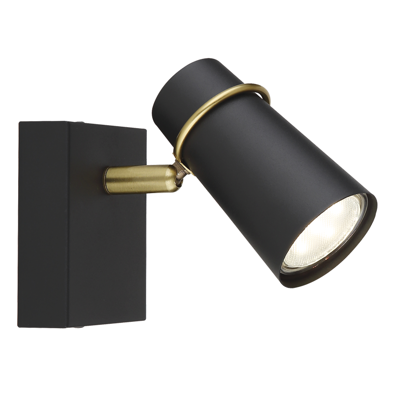 Mobius Adjustable GU10 Black and Gold 1 Light Spot Light - Lighting.co.za