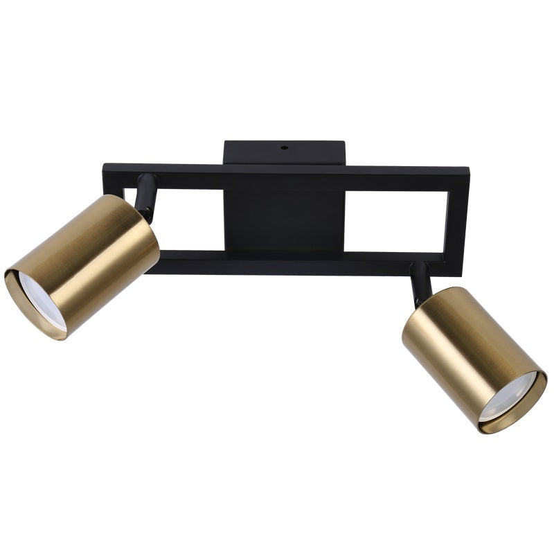 Zen Black Gold Adjustable GU10 2L Spotlight - Lighting.co.za