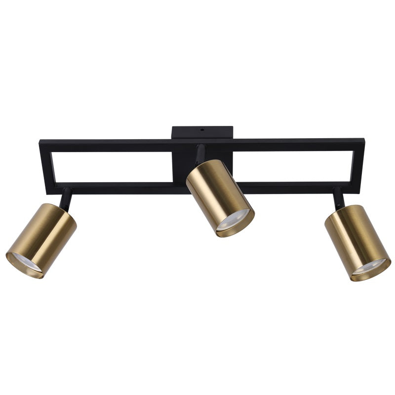 Zen Black Gold Adjustable GU10 3L Spotlight - Lighting.co.za