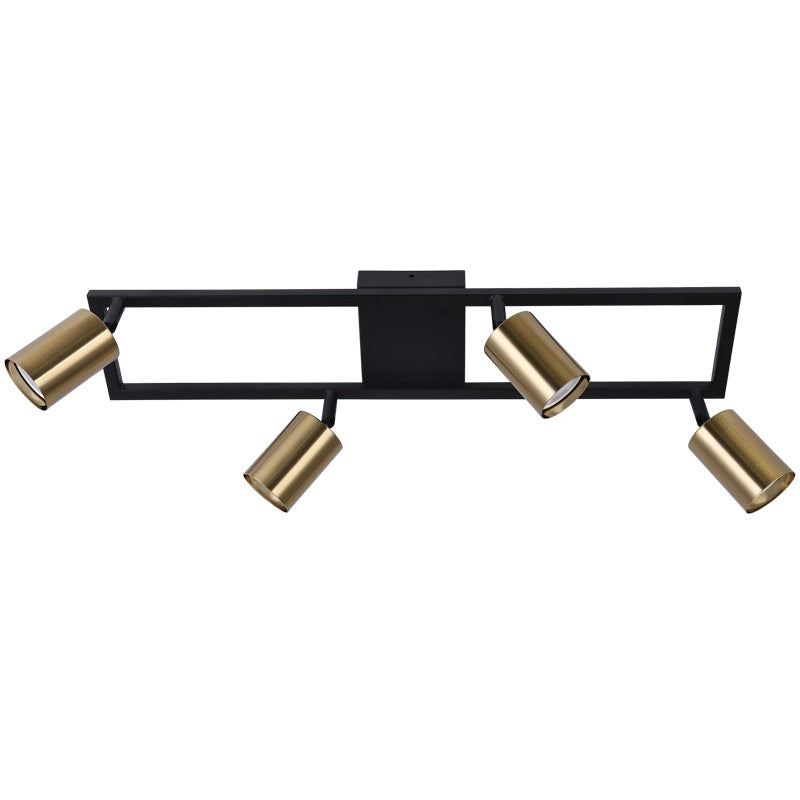 Zen Black Gold Adjustable GU10 4L Spotlight - Lighting.co.za