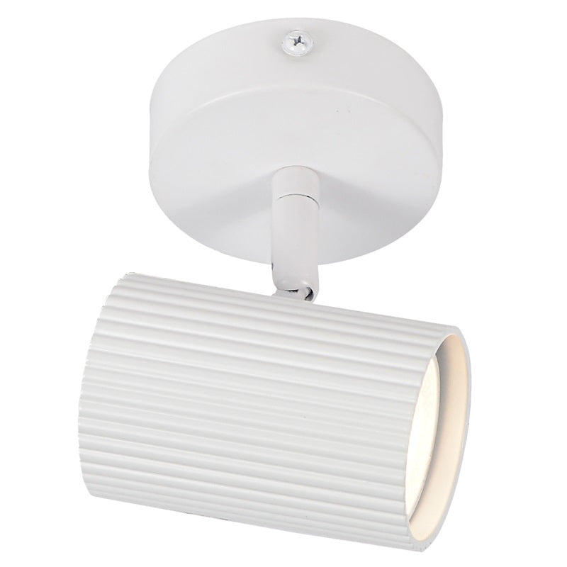 Fluted Black or White Adjustable GU10 1 Light Spot Light - Lighting.co.za