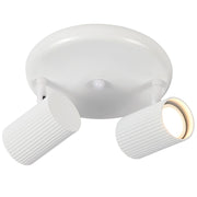 Fluted Black or White Adjustable GU10 2 Light Spot Light - Lighting.co.za
