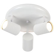 Fluted Black or White Adjustable GU10 3 Light Spot Light - Lighting.co.za