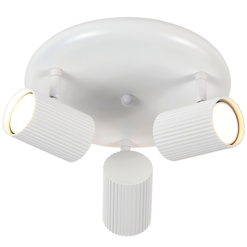 Fluted Black or White Adjustable GU10 3 Light Spot Light - Lighting.co.za
