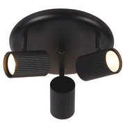 Fluted Black or White Adjustable GU10 3 Light Spot Light - Lighting.co.za