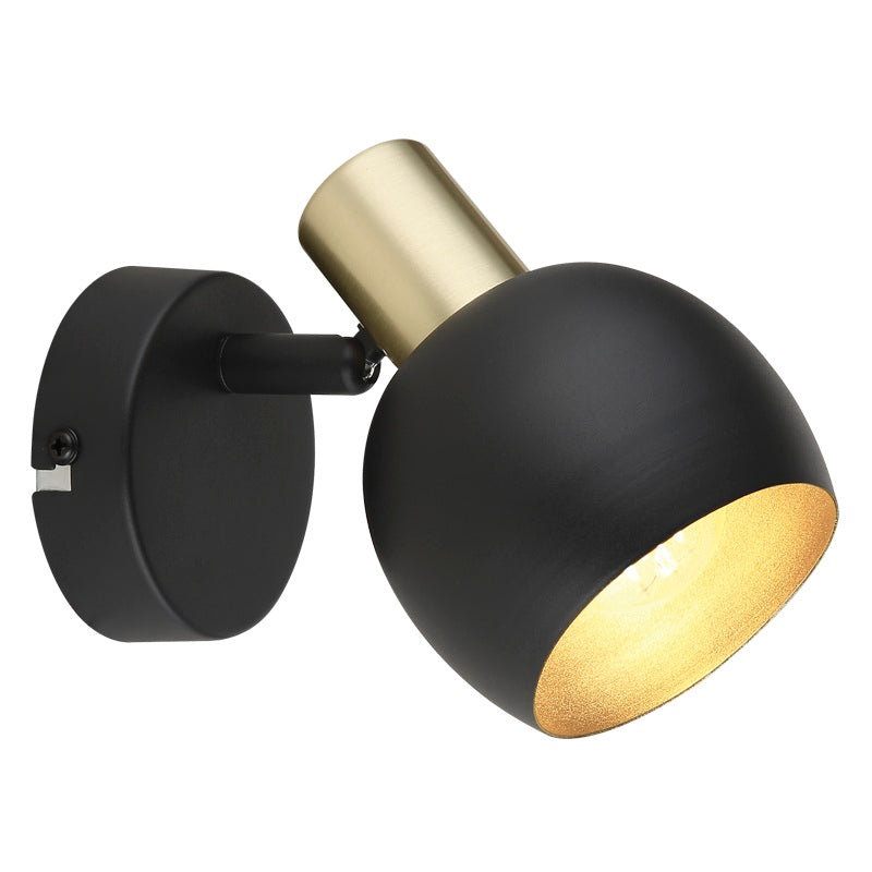 Ciero Black Gold Adjustable 1 Light Spot Light - Lighting.co.za