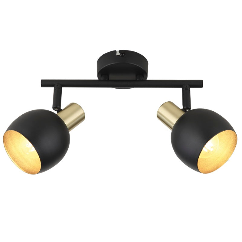 Ciero Black Gold Adjustable 2 Light Spot Light - Lighting.co.za