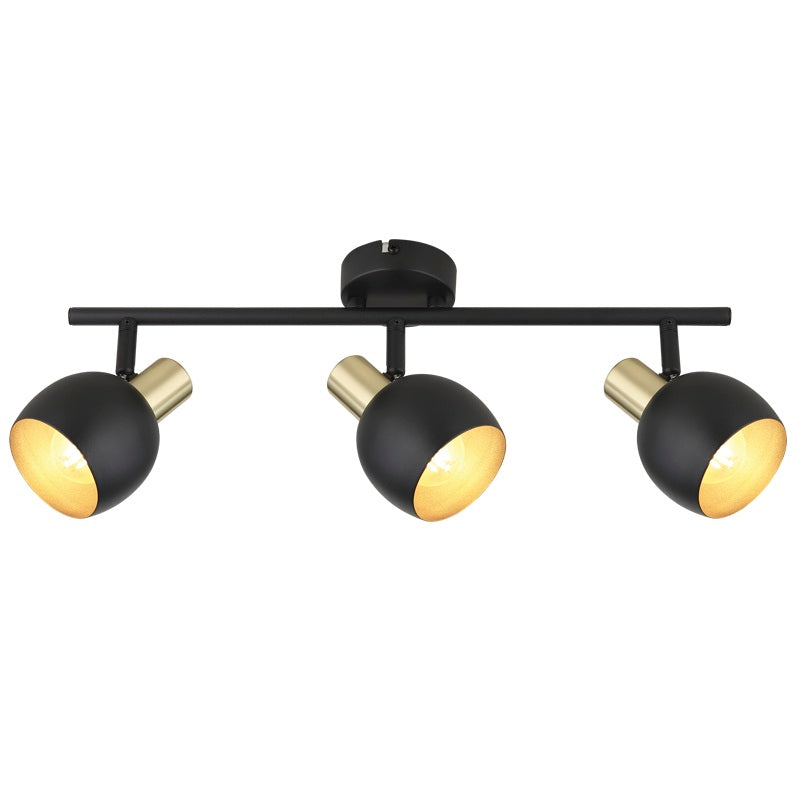 Ciero Black Gold Adjustable 3 Light Spot Light - Lighting.co.za