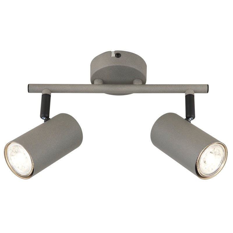 Myra Sand Grey Adjustable GU10 2 Light Spot Light - Lighting.co.za