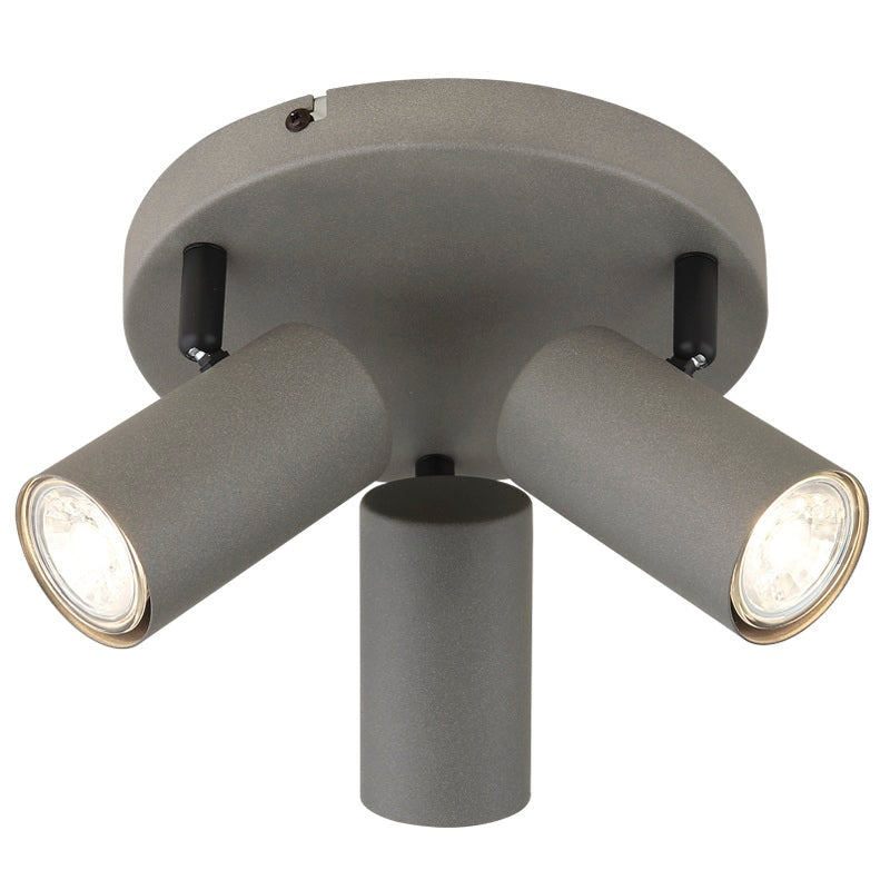 Myra Sand Grey Adjustable GU10 3 Light Spot Light - Lighting.co.za