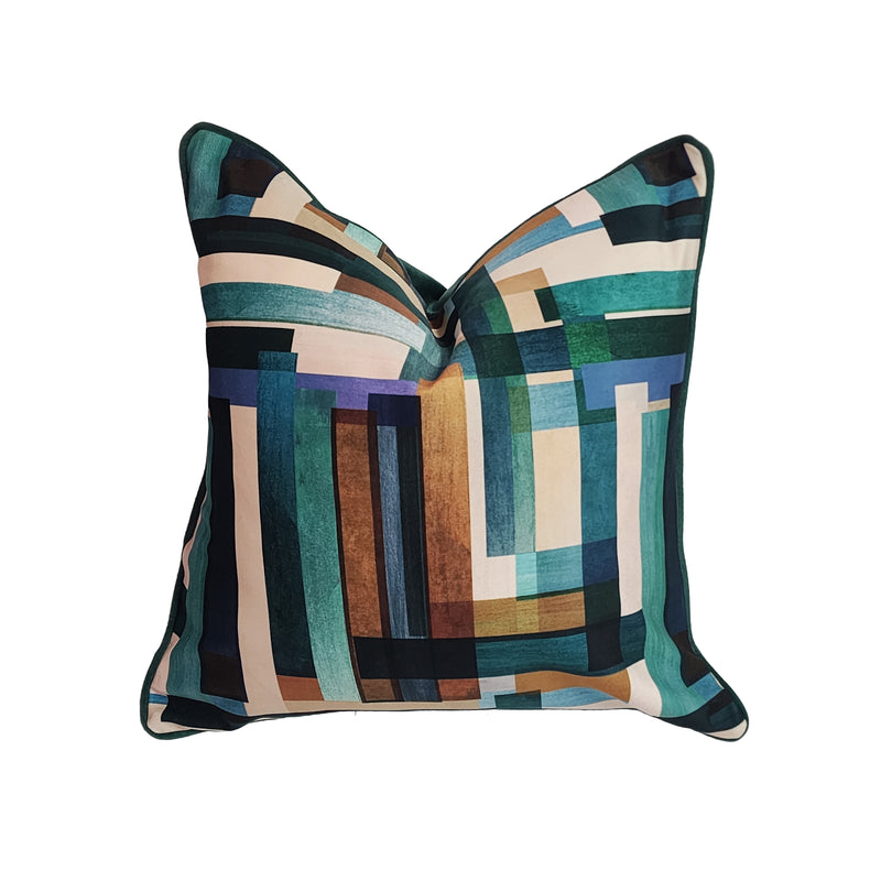 Jewel Stripe Blue Scatter Cushion - Lighting.co.za