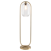 Amilla Gold and Clear Wave Glass Floor Lamp - Lighting.co.za