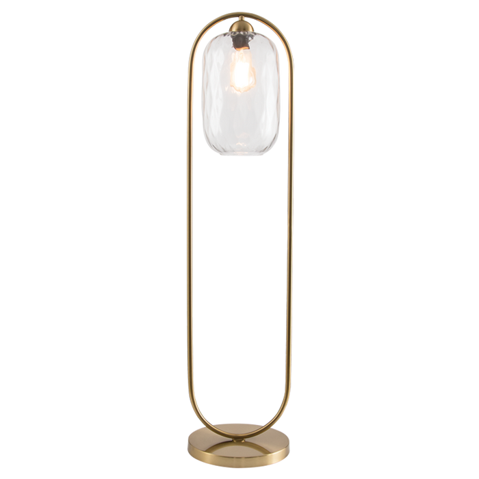 Amilla Gold and Clear Wave Glass Floor Lamp - Lighting.co.za