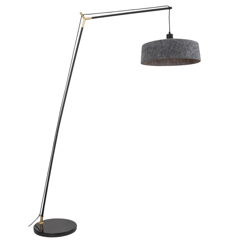 Boston Black and Grey Felt Shade Floor Lamp - Lighting.co.za