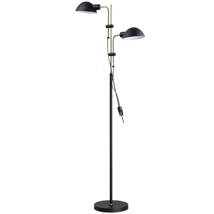 Crossby Black and Gold 1 or 2 Light Floor Lamp