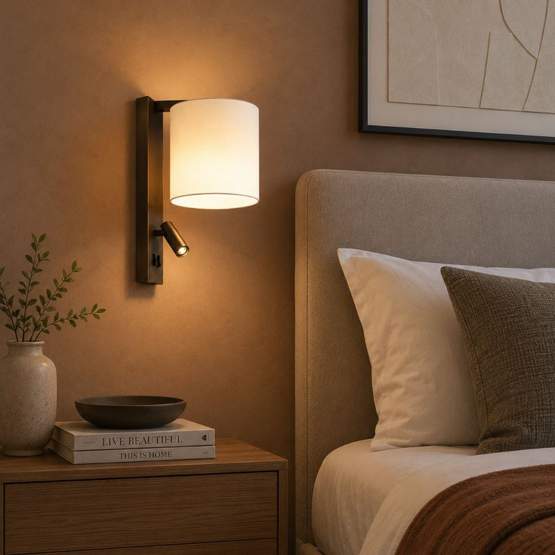 Saxon Black Or Bronze LED Bedside Light - Indoor Wall Light - Lighting.co.za
