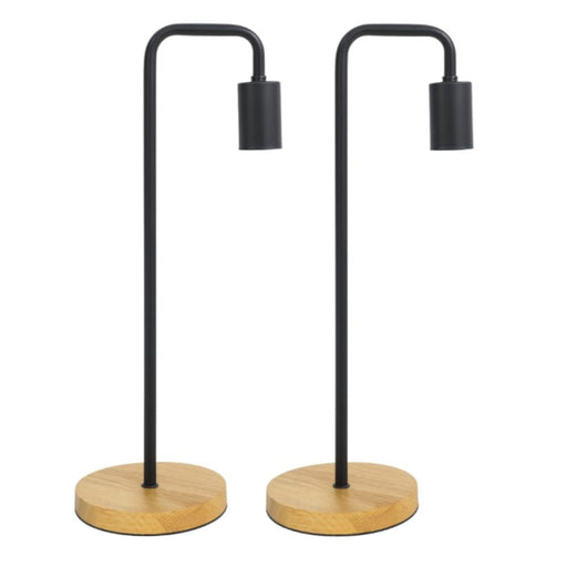 Scandi Black and Wood Desk Lamp - Set of 2 - Desk Lamp - Lighting.co.za