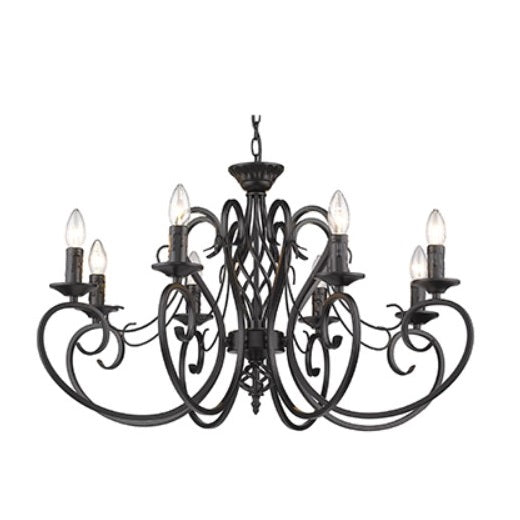 Aviva Rustic Black 8 Light Chandelier - Lighting.co.za