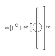 Hidra Tall 10 Watt LED Black | Gold Slim Wall Light - Lighting.co.za