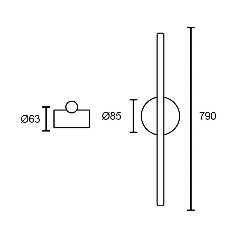 Hidra Tall 10 Watt LED Black | Gold Slim Wall Light - Lighting.co.za