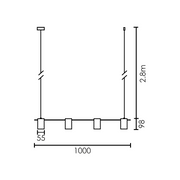 Occhio 4 or 6 Light Black | Gold | White Linear Pendant Light - Lighting.co.za