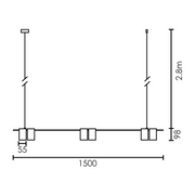 Occhio 4 or 6 Light Black | Gold | White Linear Pendant Light - Lighting.co.za