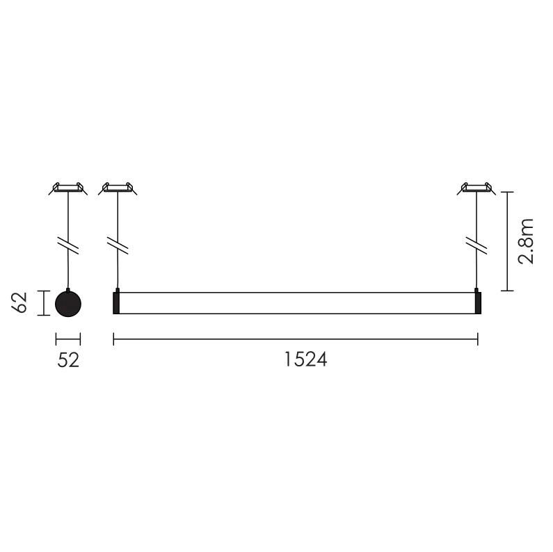 Now Linear Black | Gold and White LED Pendant Light - Lighting.co.za