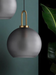 Ebbe Round Smoke Grey Glass and Antique Brass Pendant Light - Lighting.co.za