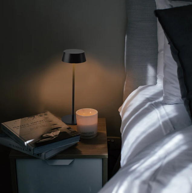 Lola Pro Smooth Shade Black | White | Coffee Rechargeable Table Lamp - Lighting.co.za