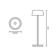 Lola Pro Smooth Shade Black | White | Coffee Rechargeable Table Lamp - Lighting.co.za