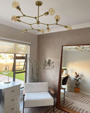 Molecule 9 Light Brass Look Pendant Light - Lighting.co.za