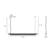 Misaki Black or Gold Linear LED Pendant Light - Lighting.co.za