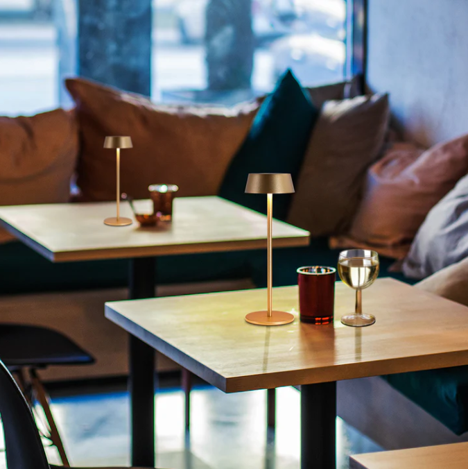 Lola Pro Smooth Shade Gold | Black | White | Coffee Rechargeable Table Lamp - Lighting.co.za