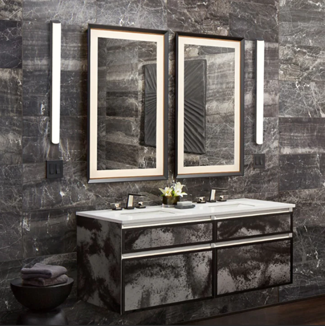 Dresser Black or Gold Linear LED Wall Light - Lighting.co.za