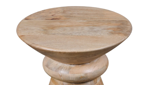 Budeli Mango Wood Hourglass Side Table - Lighting.co.za