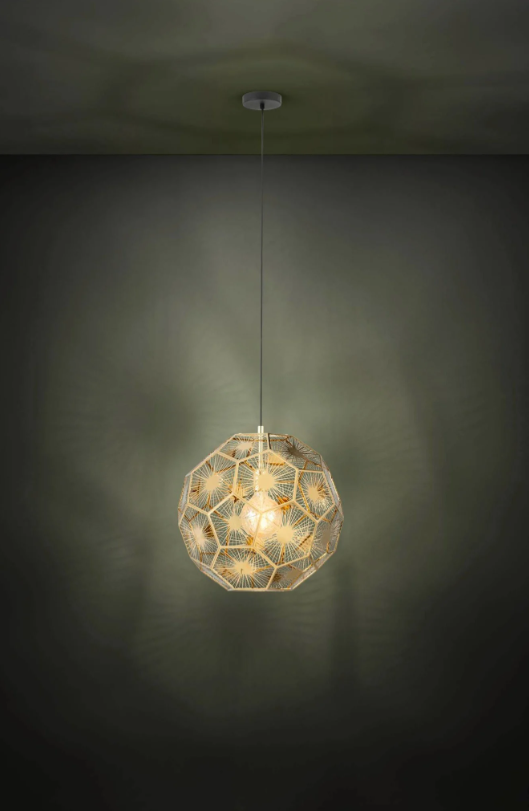 Skoura Black and Brass Mesh Pendant Light - Lighting.co.za